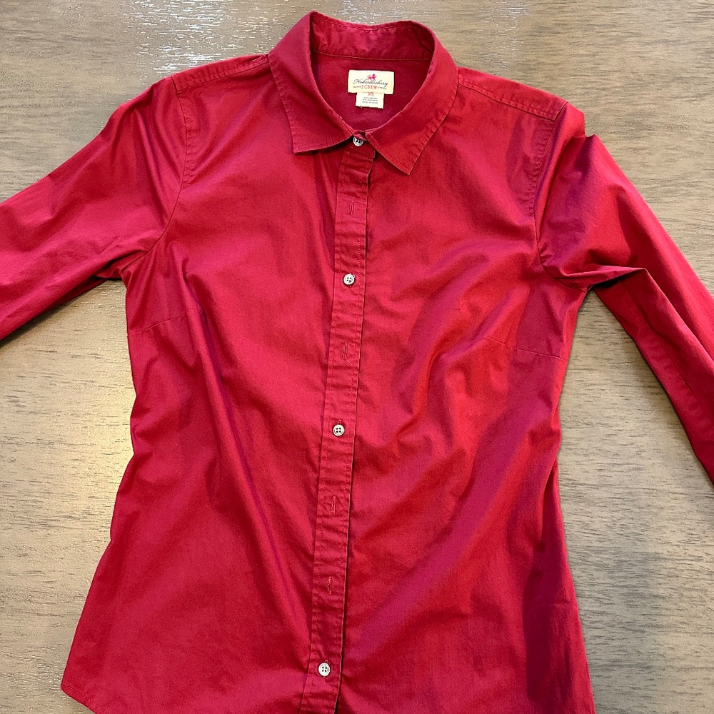 Women's wine JCrew dress shirt